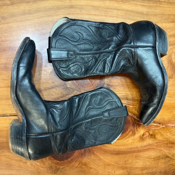 Stewart Leather Boots Mens 10 1/2 B Cowboy Western Vintage 1977 - Picture 4 of 10